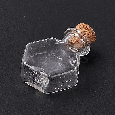 Hexagon Dollhouse Miniature Glass Cork Bottles Ornament AJEW-F058-01A-1
