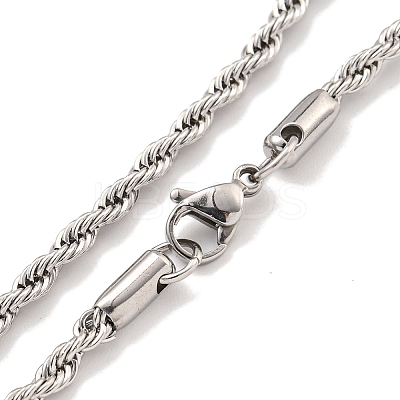 Tarnish Resistant 3MM 304 Stainless Steel Rope Chain Bracelets for Women LS-BJEW-R318-01P-1