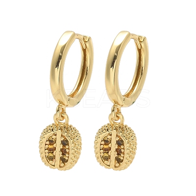 Brass Cubic Zirconia Hoop Earrings EJEW-Q015-01G-D-1