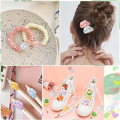 40Pcs 5 Colors Opaque Resin Cabochons CRES-CJ0001-62-1