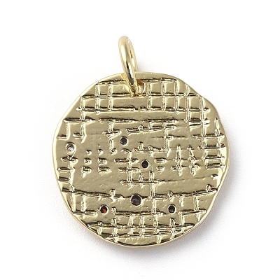Brass Micro Pave Cubic Zirconia Pendants ZIRC-G157-03G-01G-1