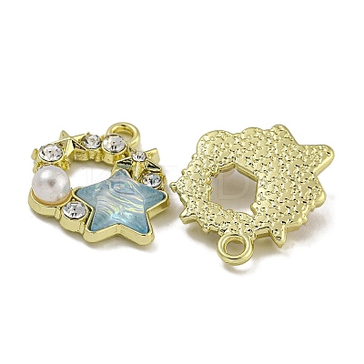 Rack Plating Alloy Rhinestone Pendants PALLOY-F312-03G-1