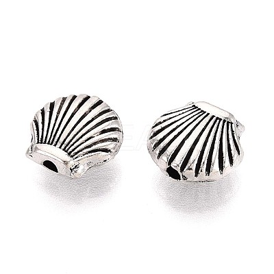 Tibetan Style Textured Alloy Beads TIBEB-T004-01AS-1