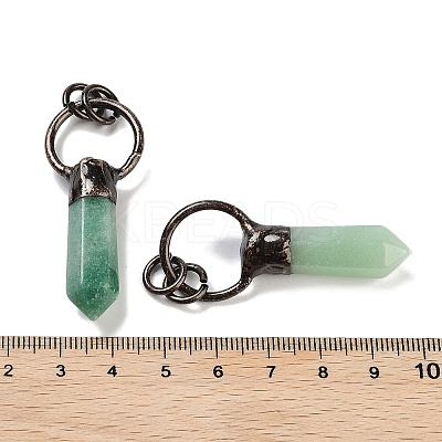 Natural Green Aventurine Faceted Pointed Bullet Pendants G-A221-03E-1