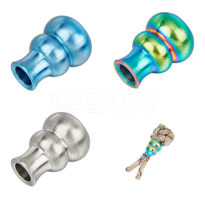 3Pcs 3 Colors Outdoor EDC Tool Titanium Alloy Parachute Rope European Beads FIND-NB0004-97B-1