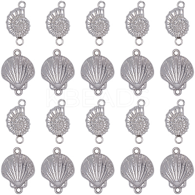 20Pcs 2 Styles 304 Stainless Steel Connector Charms STAS-BBC0007-67P-1