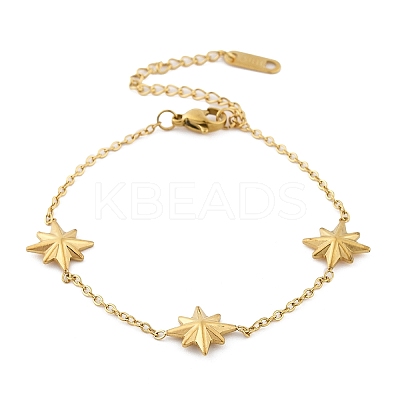 304 Stainless Steel Star Link Bracelets LS-BJEW-Q051-05G-1