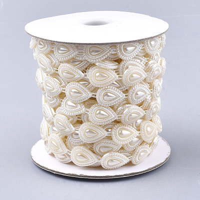 ABS Plastic Imitation Pearl Beaded Trim Garland Strand AJEW-S073-14-1