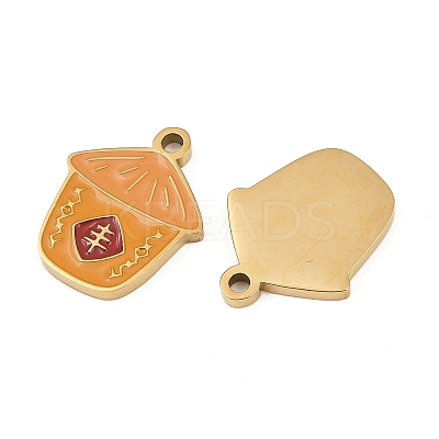 304 Stainless Steel Enamel Pendants STAS-C137-05B-G-1