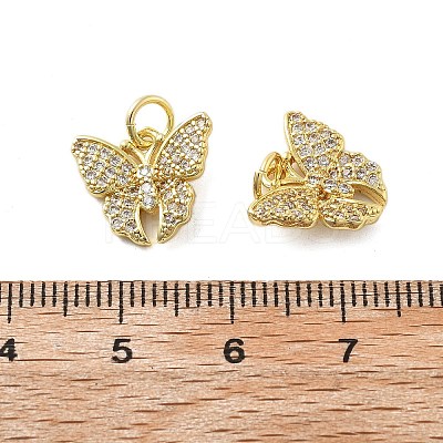 Brass Micro Pave Cubic Zirconia Pendants KK-C092-22C-G-1