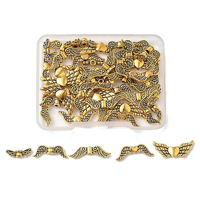 50Pcs 5 Styles Tibetan Style Alloy Beads TIBEB-FP0001-04-1