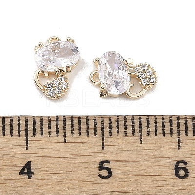 Brass Micro Pave Clear Cubic Zirconia Pendants KK-K351-31G-1