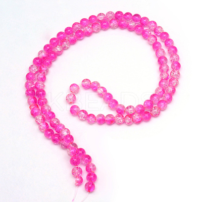 Baking Paint Crackle Glass Beads Strands X-CCG-S001-6mm-09-1
