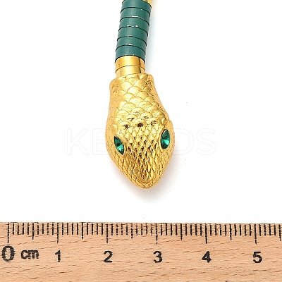 Alloy Green Rhinestone Snake Wrap Choker Necklaces for Women NJEW-Z087-02G-1