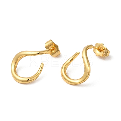 Rack Plating Brass Twist Teardrop Stud Earrings EJEW-R151-10G-1