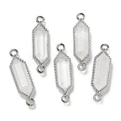 Natural Mixed stone Faceted Double Terminal Pointed Hexagon Connector Charms G-G181-04P-1