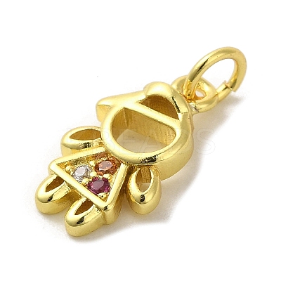 Brass Micro Pave Cubic Zirconia Pendants KK-M283-18A-02-1