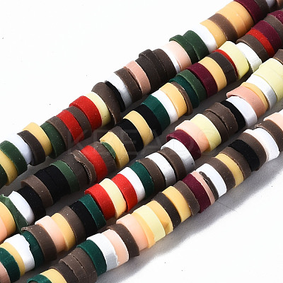 Handmade Polymer Clay Beads Strands CLAY-R089-4mm-156-1