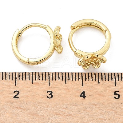 Flower Brass Hoop Earrings EJEW-Z102-02G-1