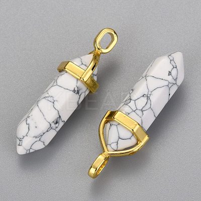 Synthetic Howlite Double Terminated Pointed Pendants G-G902-C01-1