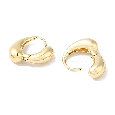 Teardrop Brass Hoop Earrings for Women EJEW-U008-15G-1