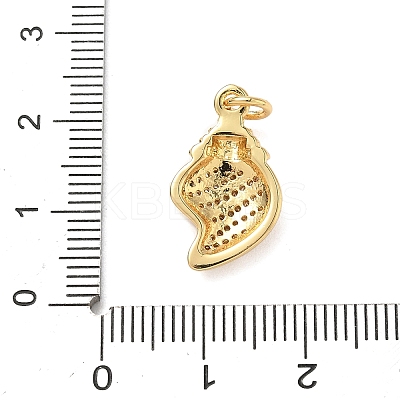 Brass Micro Pave Cubic Zirconia Pendants KK-D426-25C-G-1