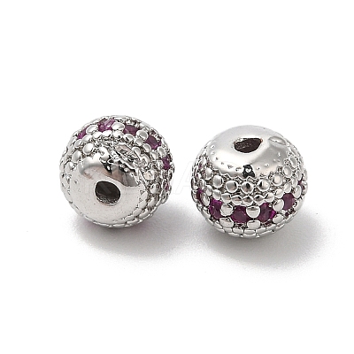 Brass Micro Pave Cubic Zirconia Beads KK-B074-75B-P-1