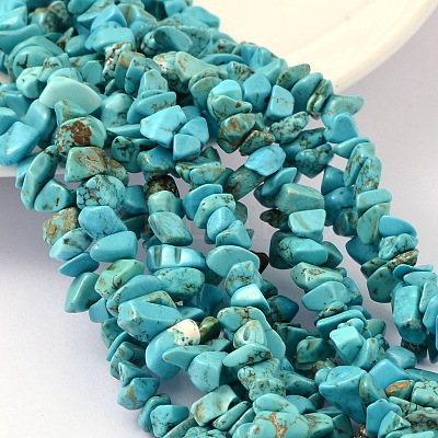Dyed Natural White Jade Chip Beads G-R192-06-1