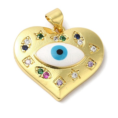 Rack Plating Brass Micro Pave Cubic Zirconia Pendants KK-F854-07G-1
