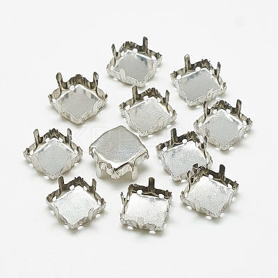 Non-Tarnish 201 Stainless Steel Sew on Prong Settings LS-STAS-T032-08-8mm-1