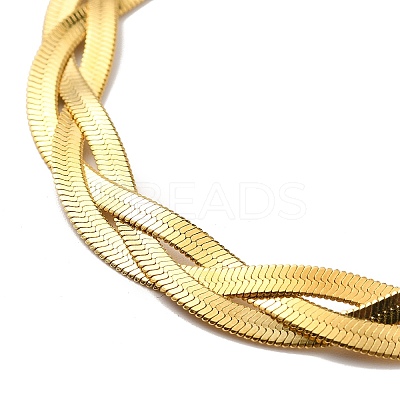 304 Stainless Steel Interlocking Herringbone Chain Bracelet for Men Women LS-BJEW-H554-01G-1