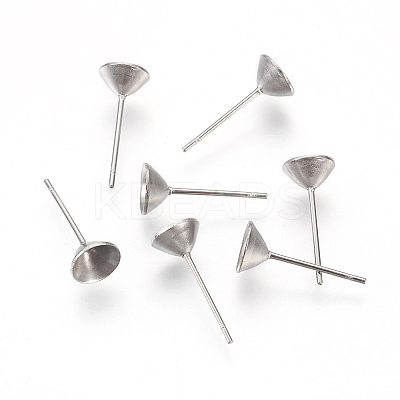 Non-Tarnish 304 Stainless Steel Post Stud Earring Settings LS-STAS-I097-006D-P-1