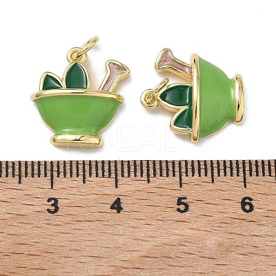 Brass Enamel Pendants KK-H256-07G-01-1
