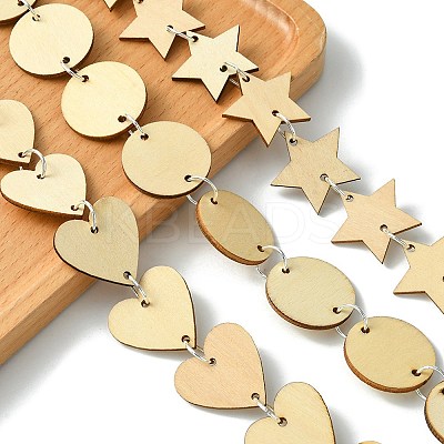 50Pcs Undyed Wood Connector Charms WOOD-FS0001-12A-1