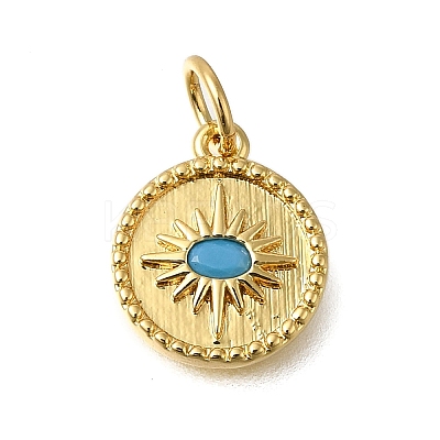 Rack Plating Brass Micro Pave Cubic Zirconia Pendants X-ZIRC-F142-52G-1