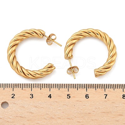 304 Stainless Steel Half Hoop Earrings EJEW-F257-10G-1
