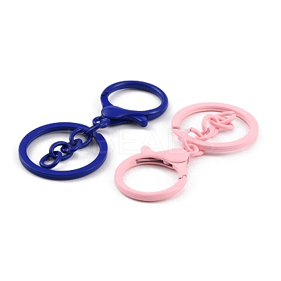 Spray Painted Alloy Keychain Lobster Clasps PALLOY-K004-03-1