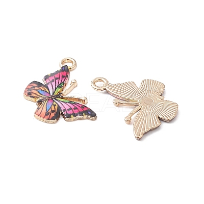 10Pcs 5 Colors Light Gold Alloy Enamel Pendants ENAM-YW0002-78-1