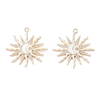 Rack Plating Brass Shell Pendants KK-A183-54G-1