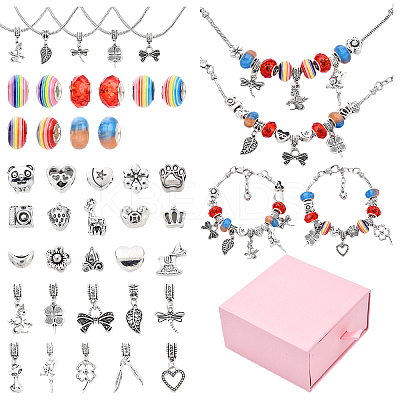 DIY Alloy & Brass European Style Bracelet Jewelry Making Kits DIY-YW0010-67-1