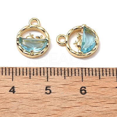 Brass Micro Pave Cubic Zirconia Charms KK-A259-27G-02-1