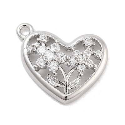Brass Pave Clear Cubic Zirconia Pendants LS-KK-Z061-07P-1
