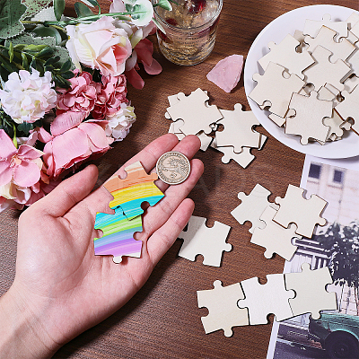 60Pcs Unfinished Wood Puzzle Cutout DIY-GL0005-44-1
