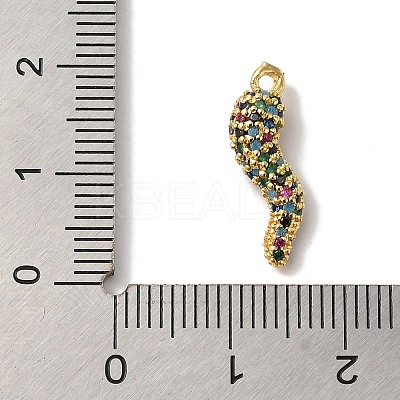 Rack Plating Brass Micro Pave Cubic Zirconia Pendant KK-A229-03C-G-1