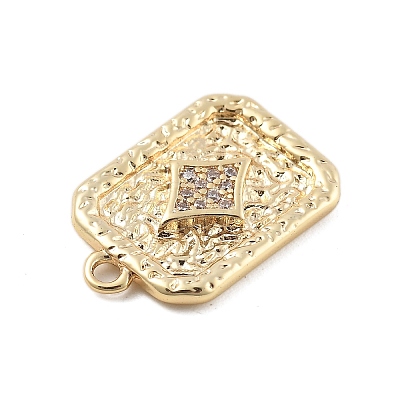 Brass Micro Pave Cubic Zirconia Pendants KK-D283-30G-04-1