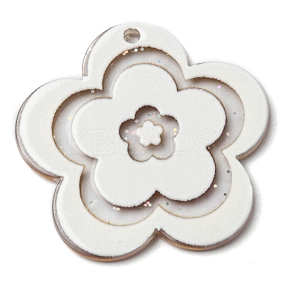 Acrylic Pendants with Glitter Powder MACR-Q160-01I-1