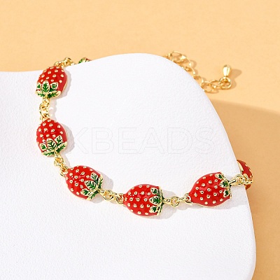 Brass Micro Pave Cubic Zirconia Link Bracelets for Women BJEW-D362-01G-1