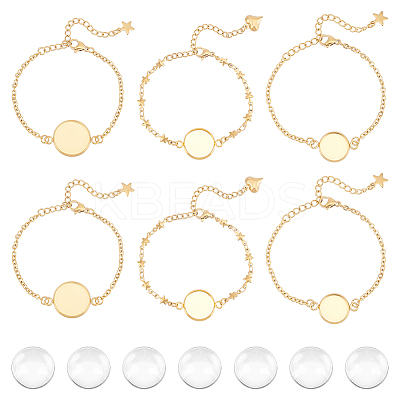 DIY Blank Dome Flat Round Link Bracelet Making Kit DIY-UN0003-85-1