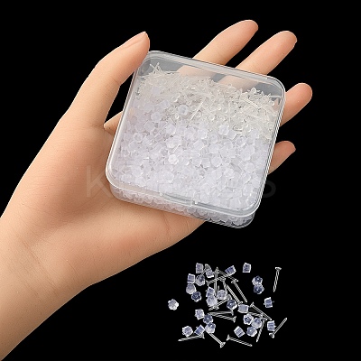 500Pcs Plastic Stud Earring Findings KY-YW0001-28-1