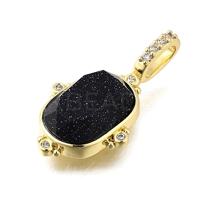 Brass Micro Pave Cubic Zirconia Pendants KK-S523-019G-A-1